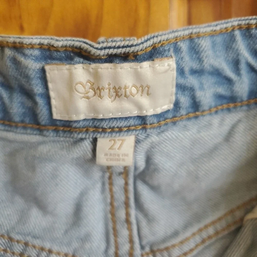 Brixton‎ 27 Denim Shorts Womens Light Blue High Rise Frayed Button Fly Cutoff